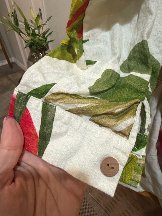 Farm Rio Spring Forest Fil Coupé Mini Dress Sz XL Linen Blend Floral EUC - Picture 4 of 8